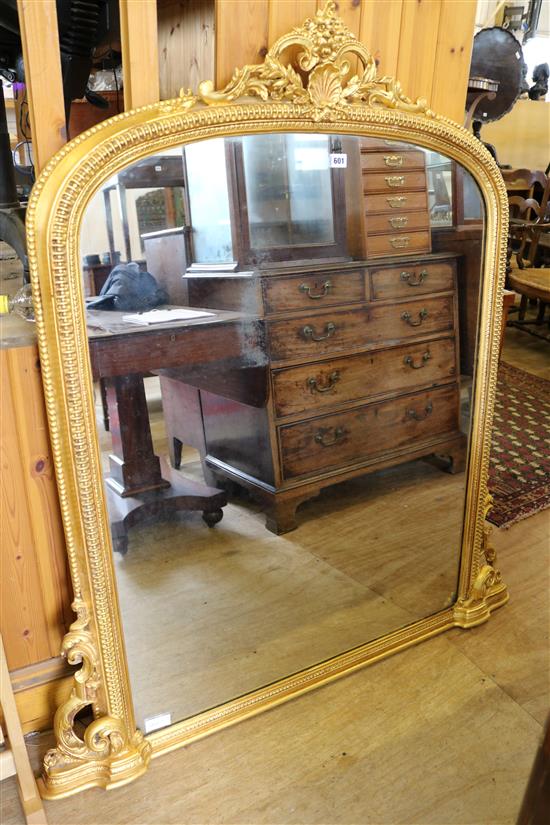 Large gilt frame overmantel mirror